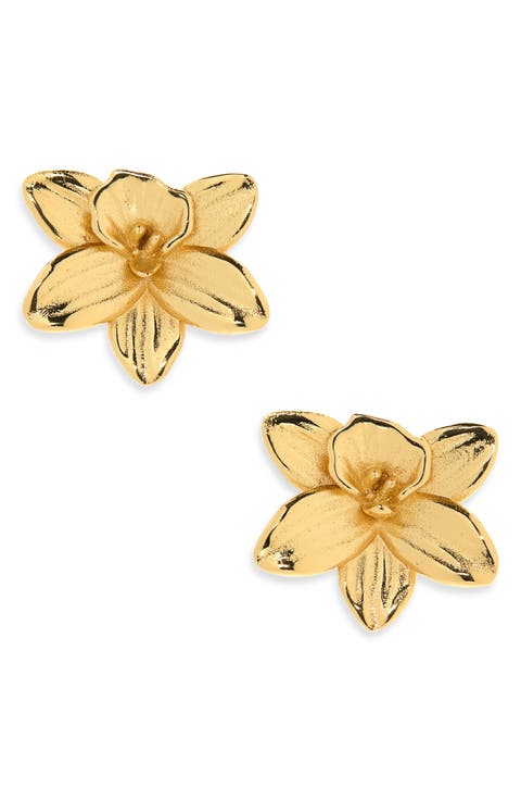 Layla Orchid Stud Earrings