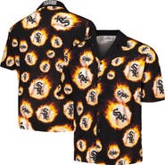 PLEASURES Men's PLEASURES  Black Chicago White Sox Flame Fireball Button-Up Shirt