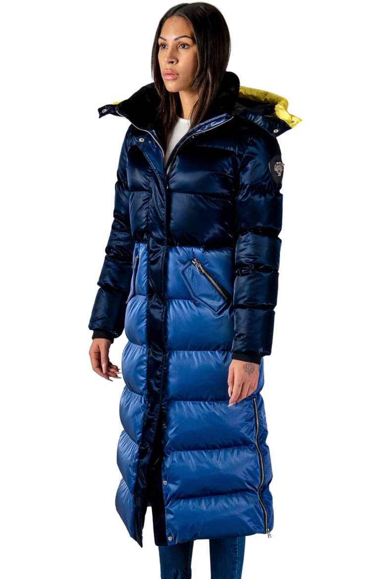 Women's Bird of Paradise Quilted Coat, Alternate, color, ALL WET BLUE YELLOW