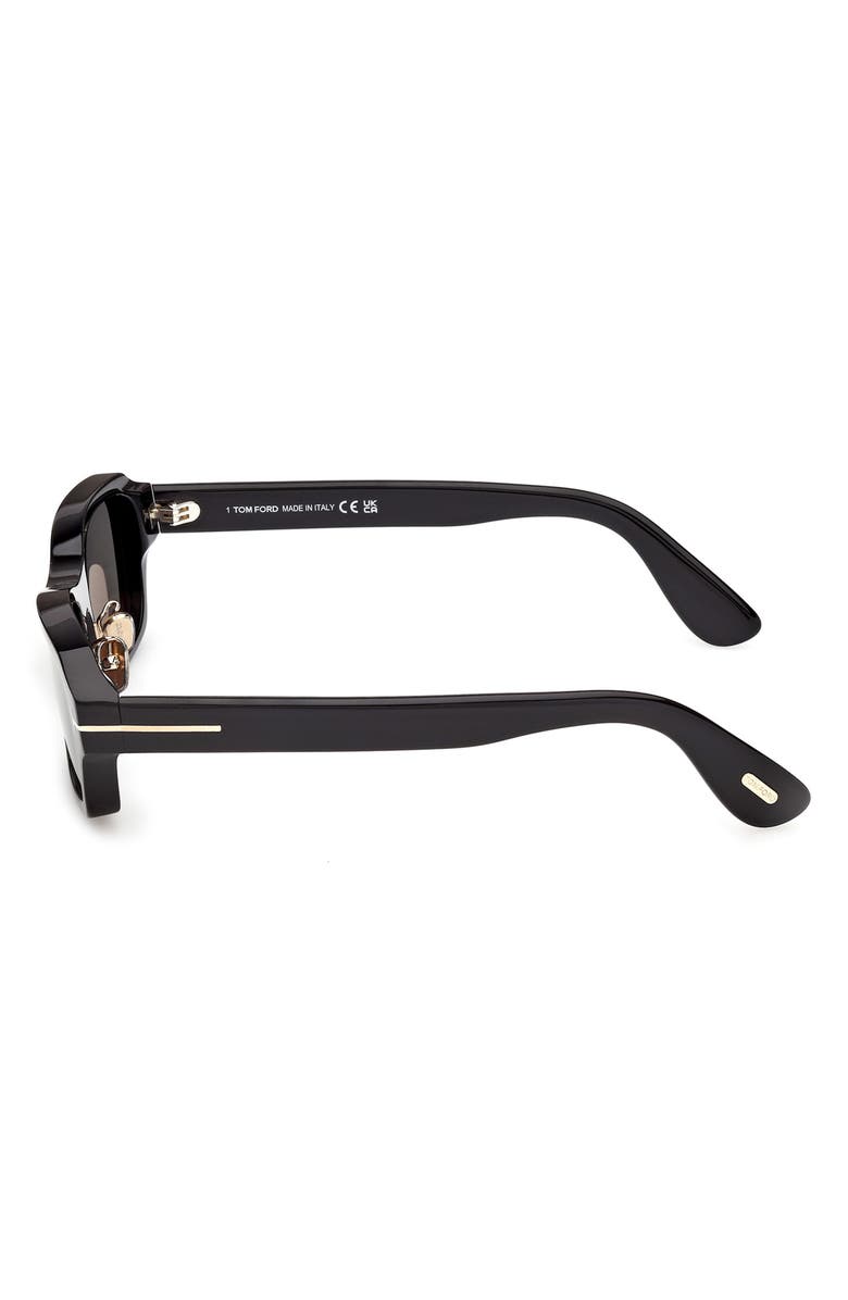 TOM FORD 56mm Rectangle Sunglasses, Alternate, color, Shiny Black / Smoke