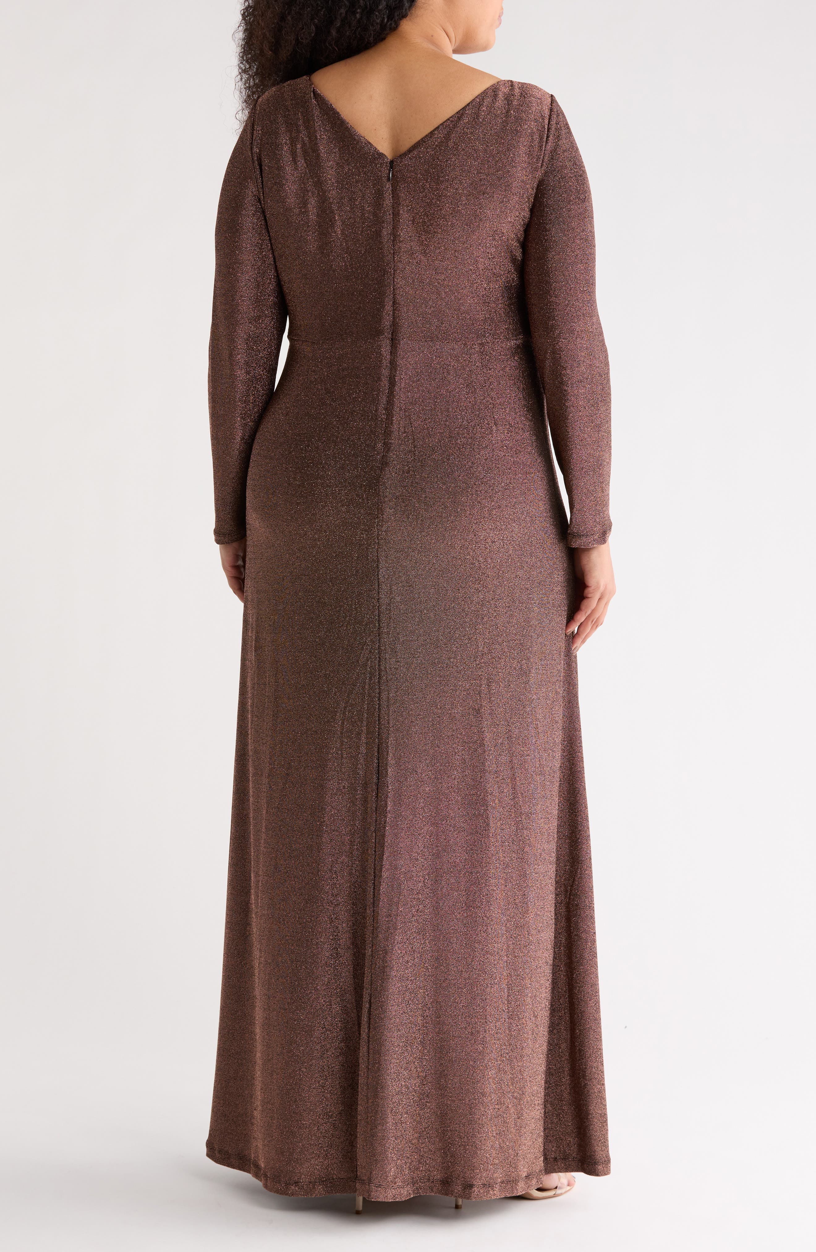 Knotted Front Long Sleeve Gown - image 2