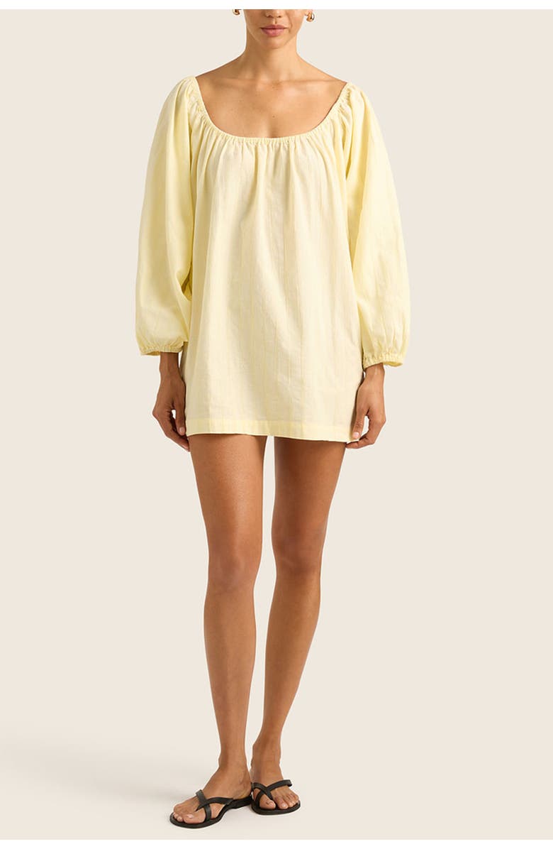 HOPE AND MAY Nia Cotton Linen Smock Mini Dress, Main, color, 