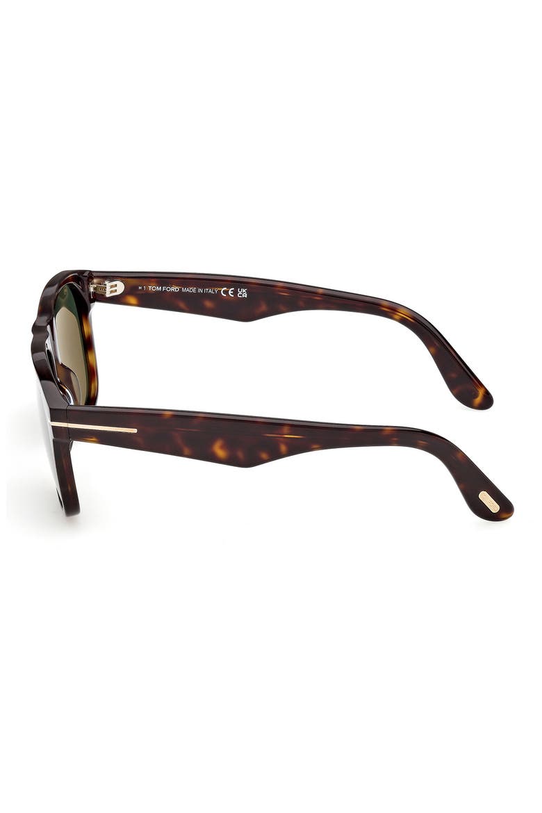 Marlon 55mm Square Sunglasses, Alternate, color, DARK HAVANA/ GREEN LENSES