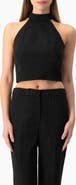 IVONNE Halter-Neck crystal-adorned Sleeveless Crop Top
