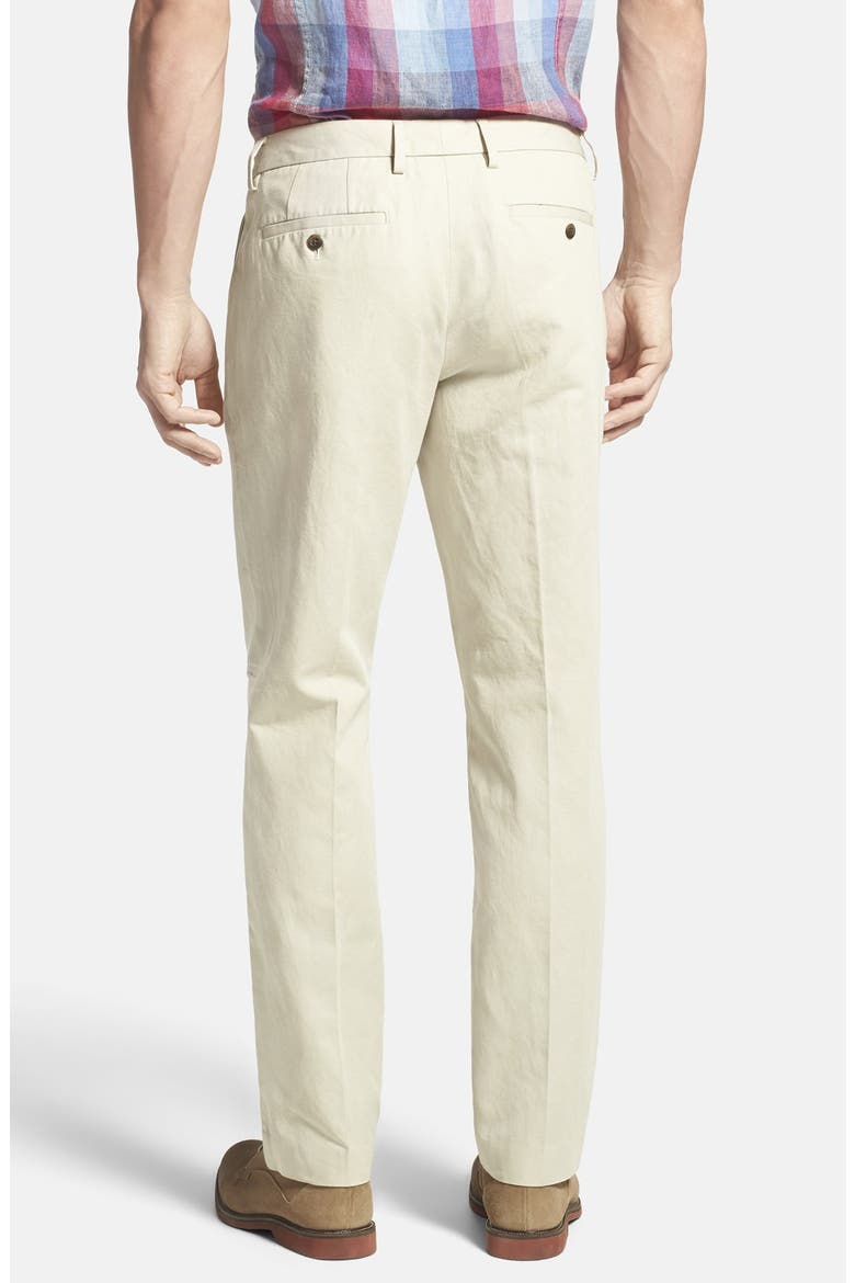 Straight Leg Cotton & Linen Trousers, Alternate, color, WHEAT