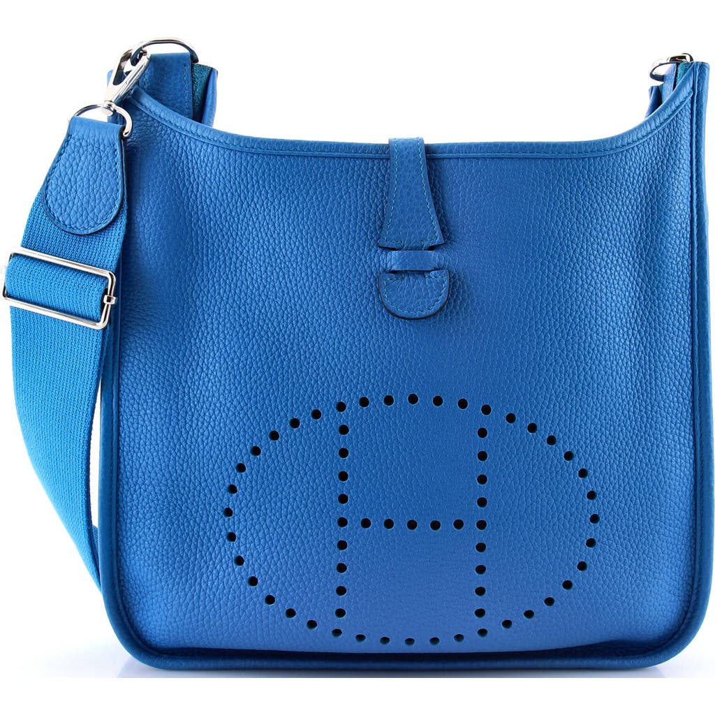 Pre-owned Hermes Hermes Evelyne Bag Gen Iii Clemence Pm In Blue