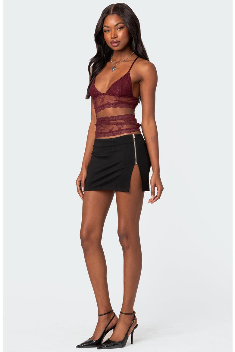 Spice Cutout Sheer Lace Camisole, Alternate, color, BURGUNDY