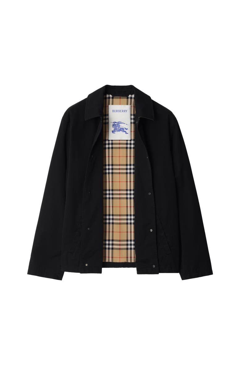 Burberry Gabardine Coach Jacket, Alternate, color, Black
