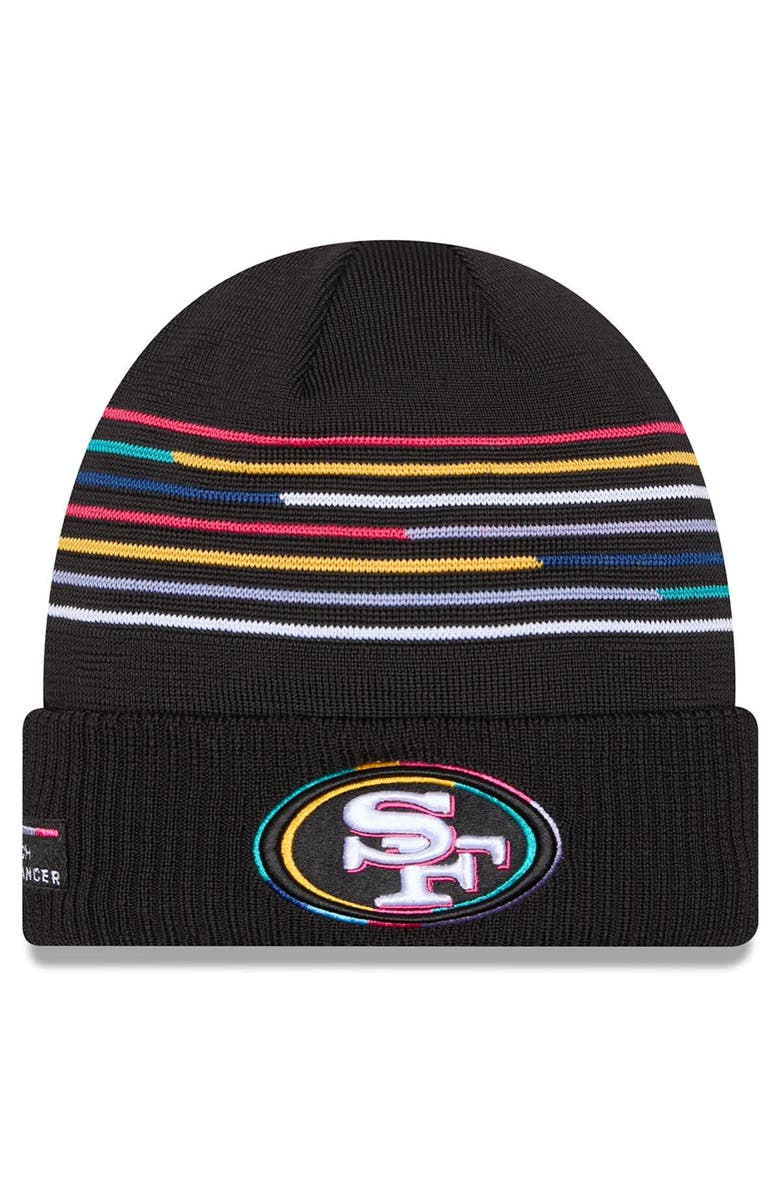 New Era Men's New Era Black San Francisco 49ers 2025 NFL Crucial Catch Cuffed Knit Hat, Main, color, 