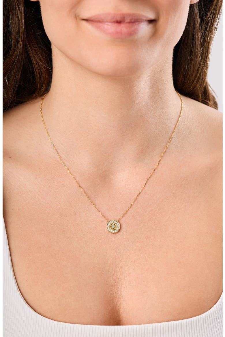 Getty Diamond Circle Flower Pendant Necklace (Online Trunk Show), Alternate, color, 18K YELLOW GOLD