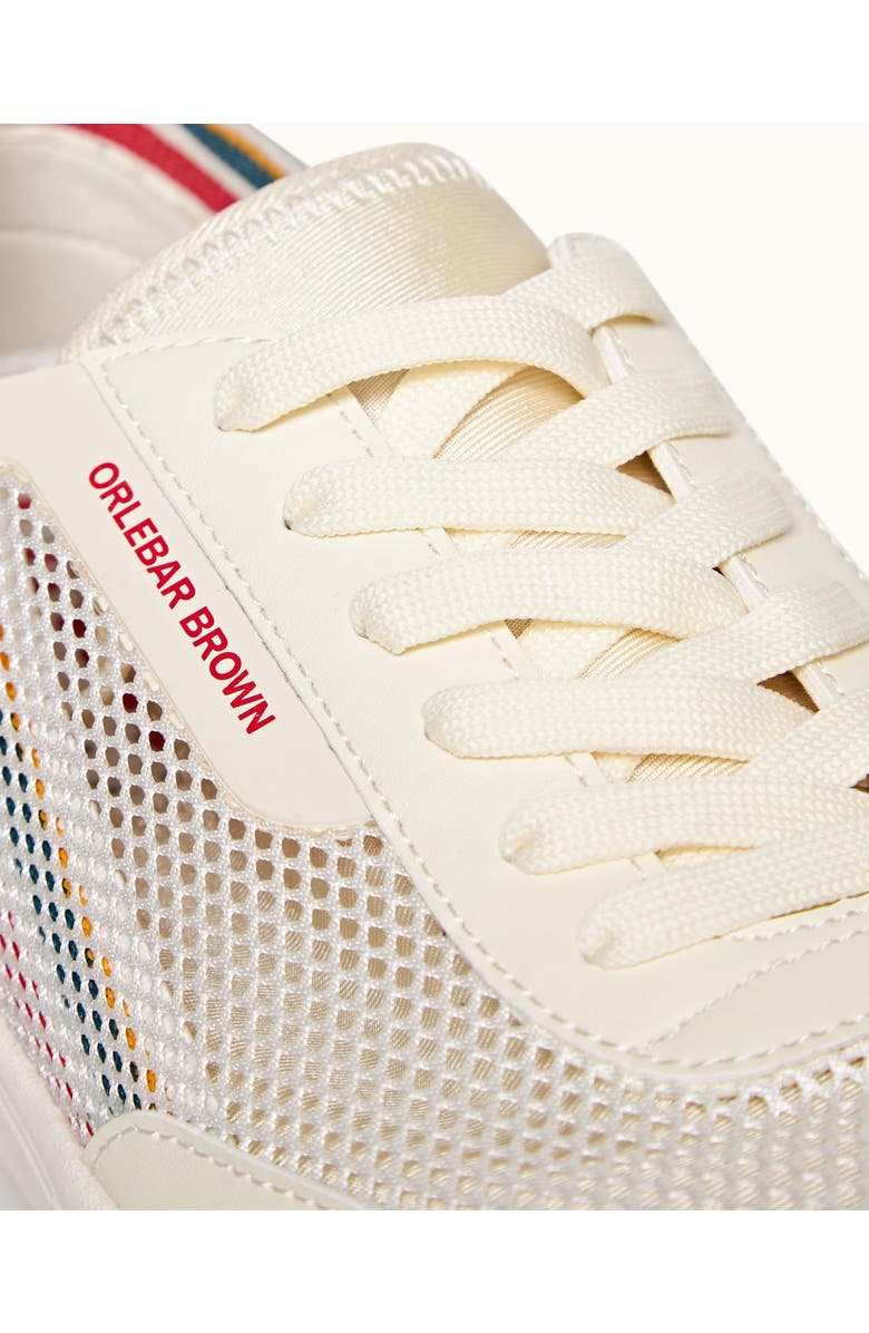 Orlebar Brown Larson O.B Stripe Shoe You Can Swim, Alternate, color, White/Orange/Aquamarine