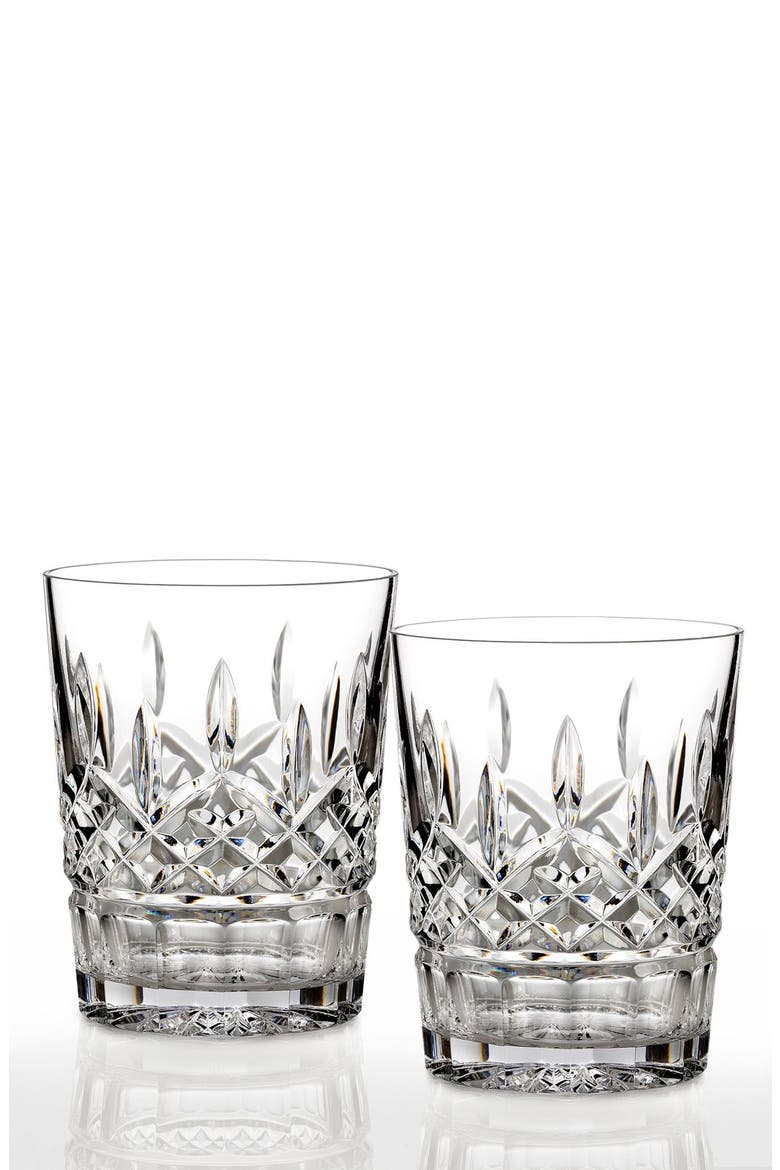 Lismore Set of 2 Lead Crystal Double Old Fashioned Glasses, Main, color, CLEAR