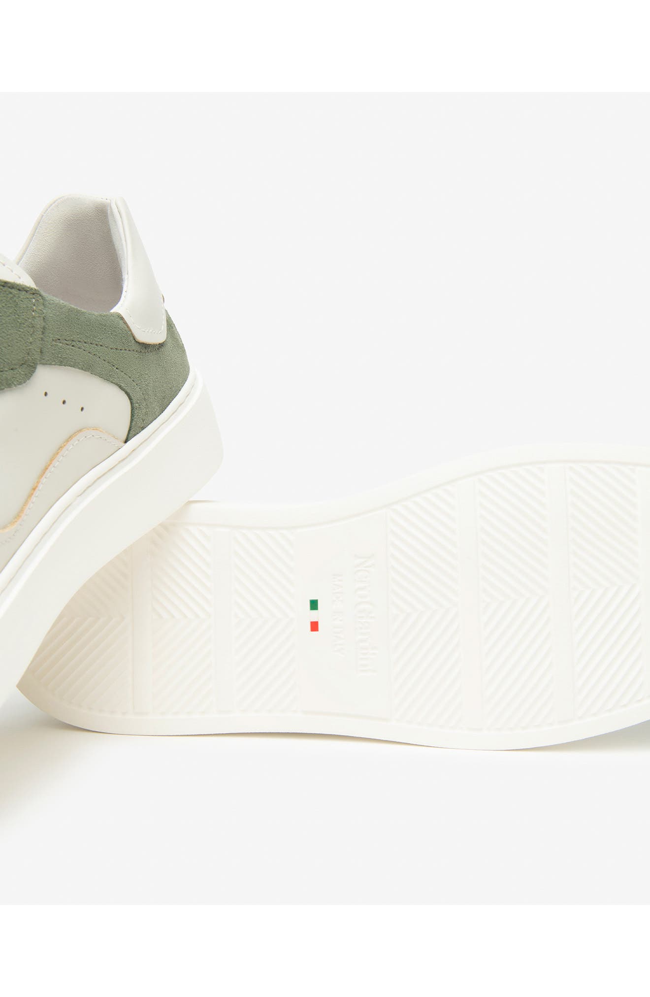 NeroGiardini Retro Low Top Sneaker, Alternate, color, White/ Sage