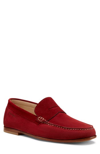 Stuart Weitzman Brady Penny Loafer In Burgundy