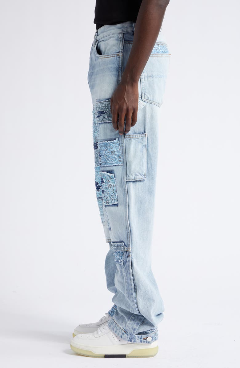 AMIRI Patchwork Bandana Carpenter Jeans, Alternate, color, 