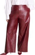ELOQUII Textured Faux Leather Wide Leg Pant