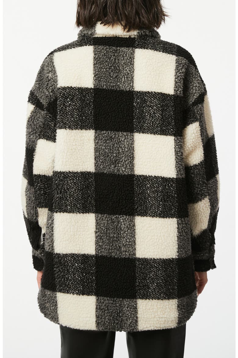 Plaid Fleece Shirt Jacket, Alternate, color, BLACK/ WHITE