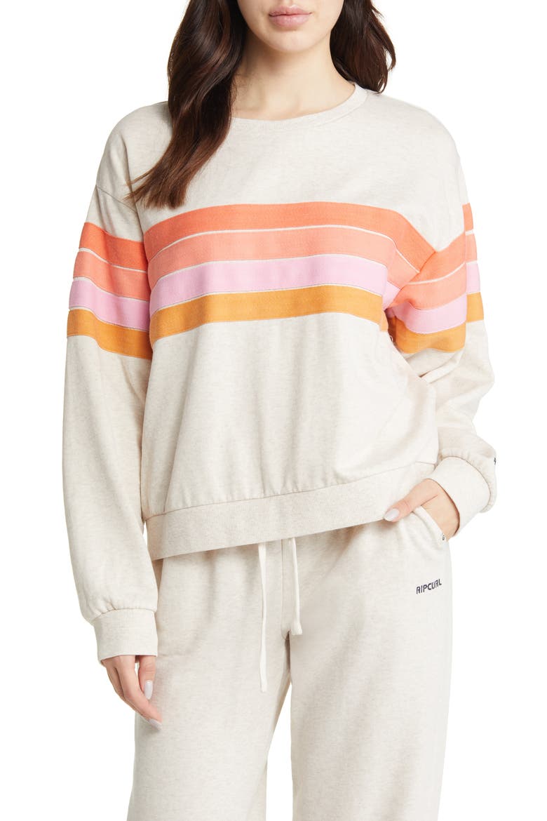 Day Break Crewneck Cotton Sweatshirt, Main, color, OATMEAL MARLE