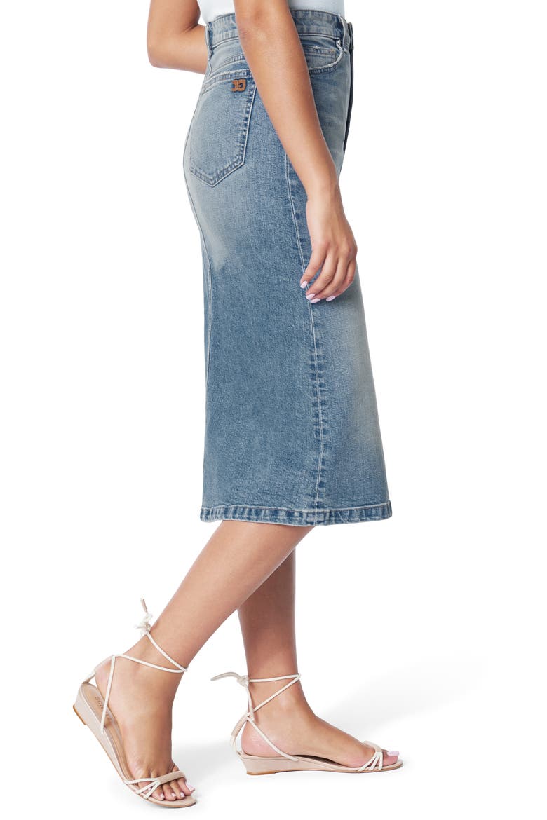 The A-Line Cutoff Denim Pencil Skirt, Alternate, color, ALDER