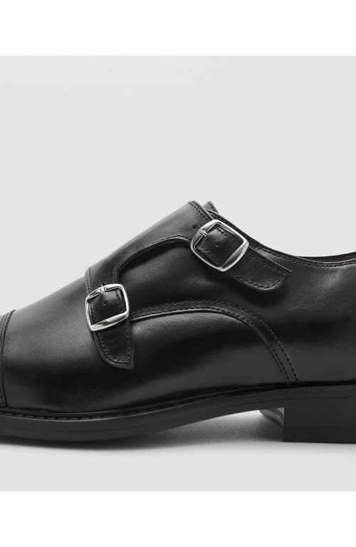 Mango Double Monk Strap Shoe In Black