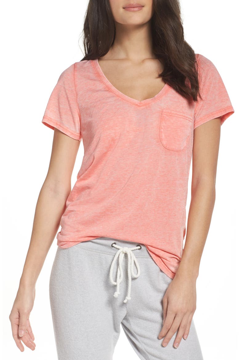 Gotta Have It V-Neck Tee, Main, color, CORAL PEACH