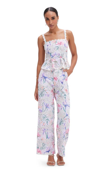Amaryllis Embroidered Peplum Top
