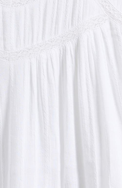Treasure & Bond Kids' Lace Inset Cotton Blend Top In White