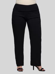 24seven Comfort Apparel Plus Size Comfortable Stretch High Waist Dress Pants