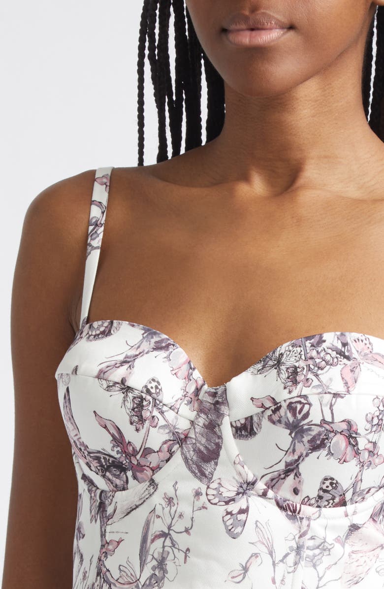 L'AGENCE Sonya Butterfly Print Bralette, Alternate, color, Vin Wht Wtrcolor Bfly