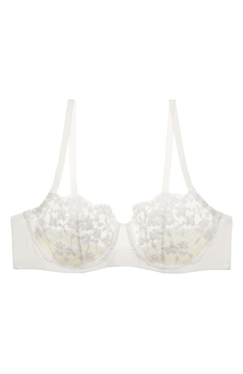 Natori Plush Romance Lace Underwire Balconette Bra, Alternate, color, Light Ivory