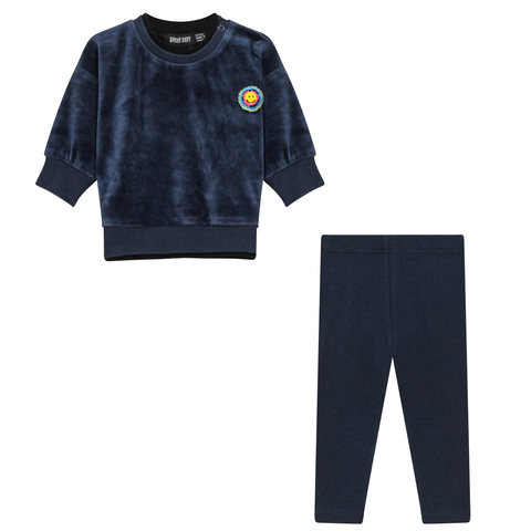 Velour 2 Piece Long Sleeve Top and Leggings Set (Baby)