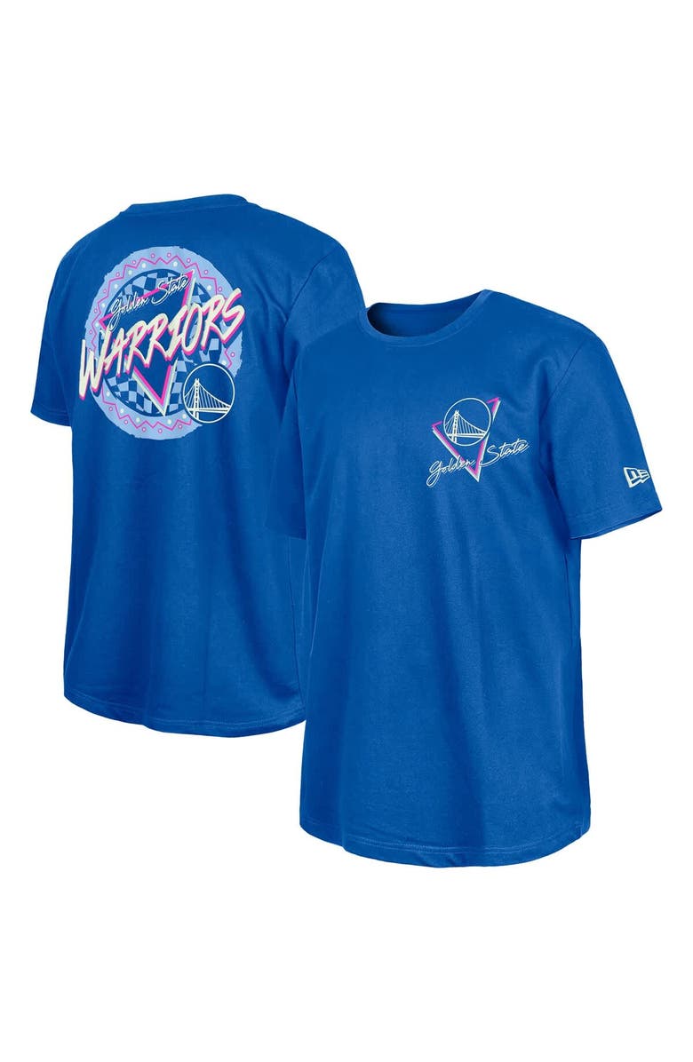New Era Blue Golden State Warriors Glow-in-the-Dark T-Shirt, Main, color, 