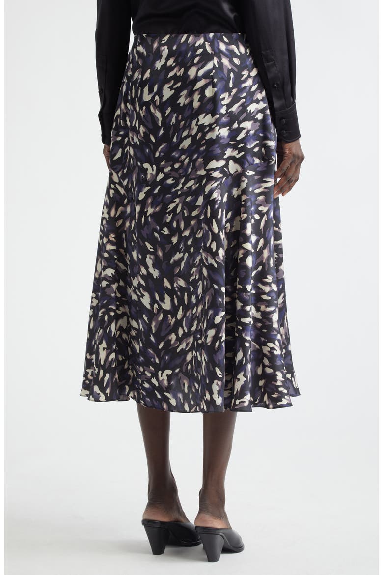 Elton Abstract Animal Print A-Line Midi Skirt, Alternate, color, BLACK ANIMAL