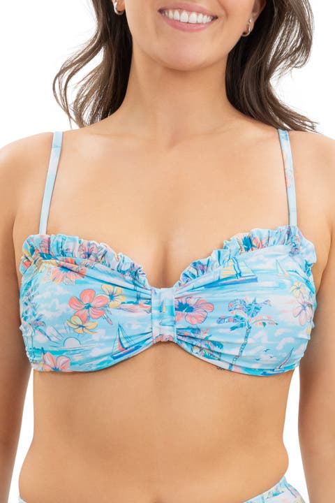 The BVIs - Ruffle Bandeau Bikini Top with Removable Straps