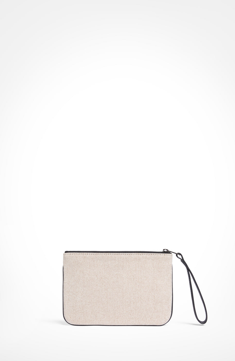 Aviteur Canvas Leather Trim Travel Pouch, Alternate, color, Black