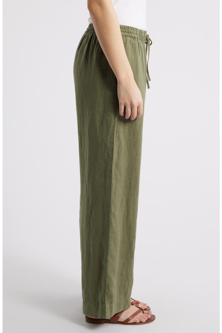 Two Palms Easy Linen Drawstring Pants, Alternate, color, DARK FERN