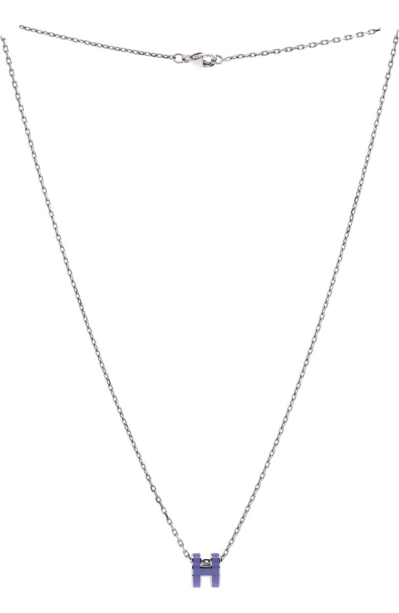 Pre-Owned Hermes Pop H Pendant Chain Necklace Metal and Enamel Mini, Alternate, color, Purple