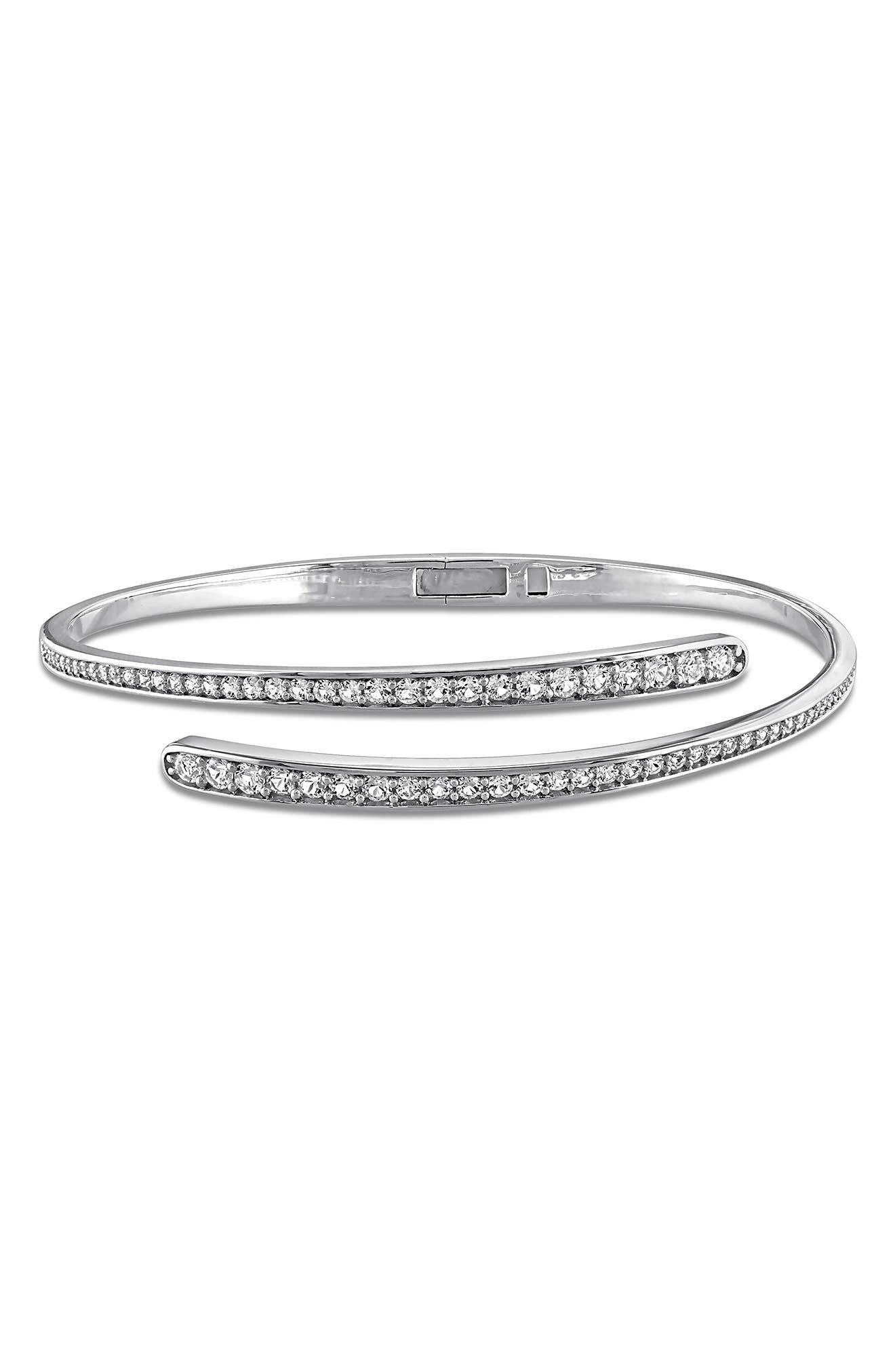 Lab Created White Sapphire Bypass Bangle