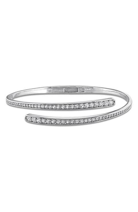 Lab Created White Sapphire Bypass Bangle