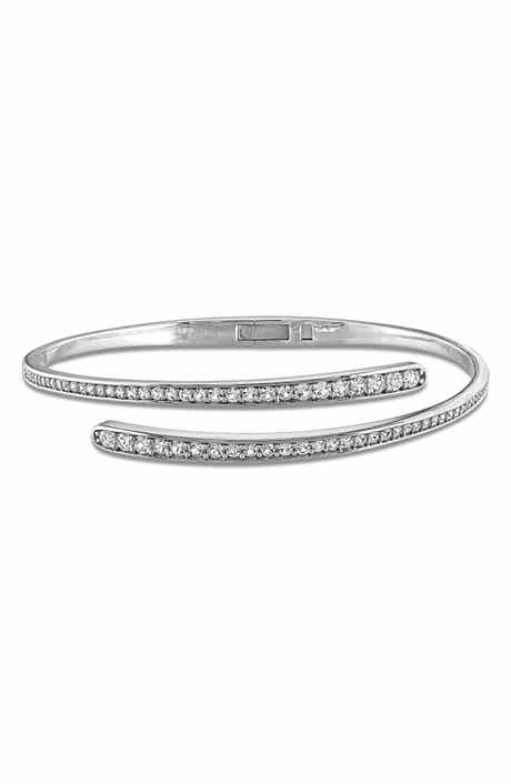 Lab Created White Sapphire Bypass Bangle
