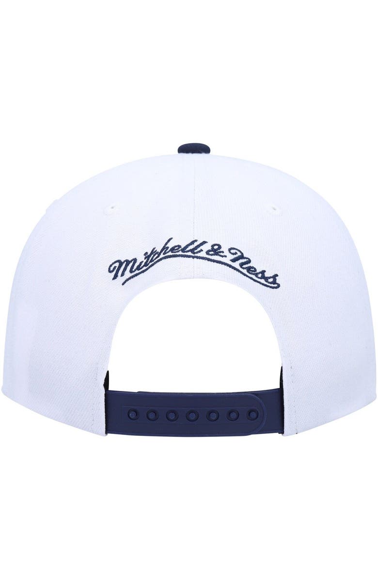 Mitchell & Ness Men's Mitchell & Ness White/Navy St. Louis Blues Vintage Sharktooth Snapback Hat, Alternate, color, 
