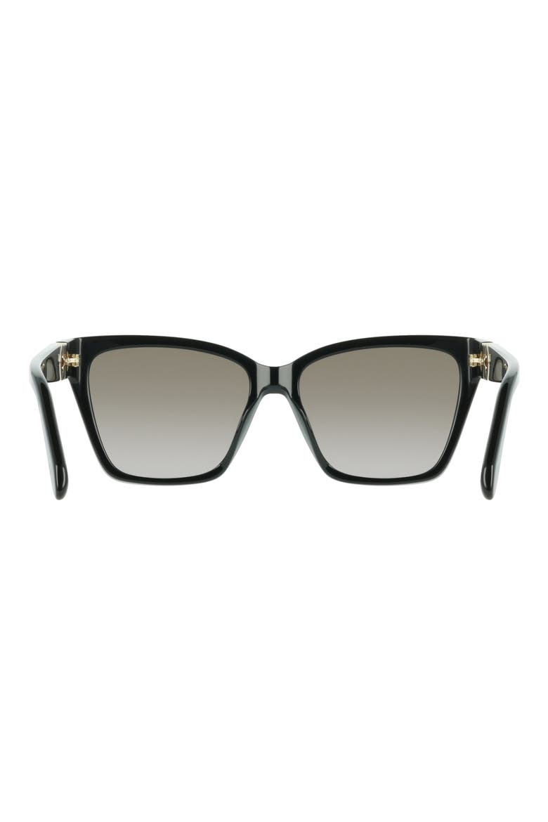57mm Rectangle Sunglasses, Alternate, color, BLACK