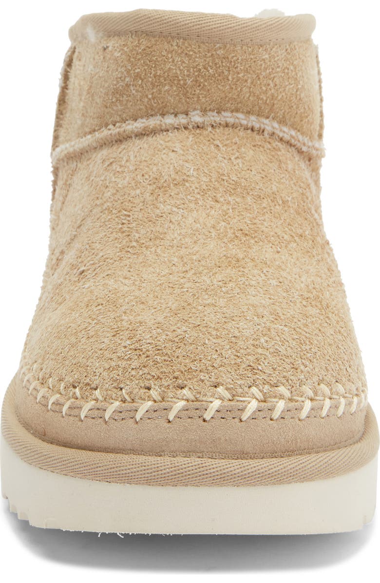 UGG<sup>®</sup> Classic Ultra Mini Biarritz Genuine Shearling Lined Bootie, Alternate, color, Mustard Seed