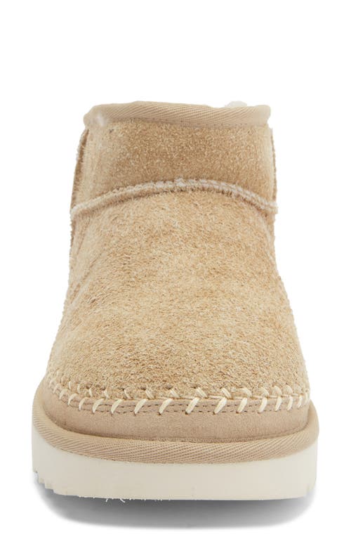 Ugg(r) Classic Ultra Mini Biarritz Genuine Shearling Lined Bootie In Yellow