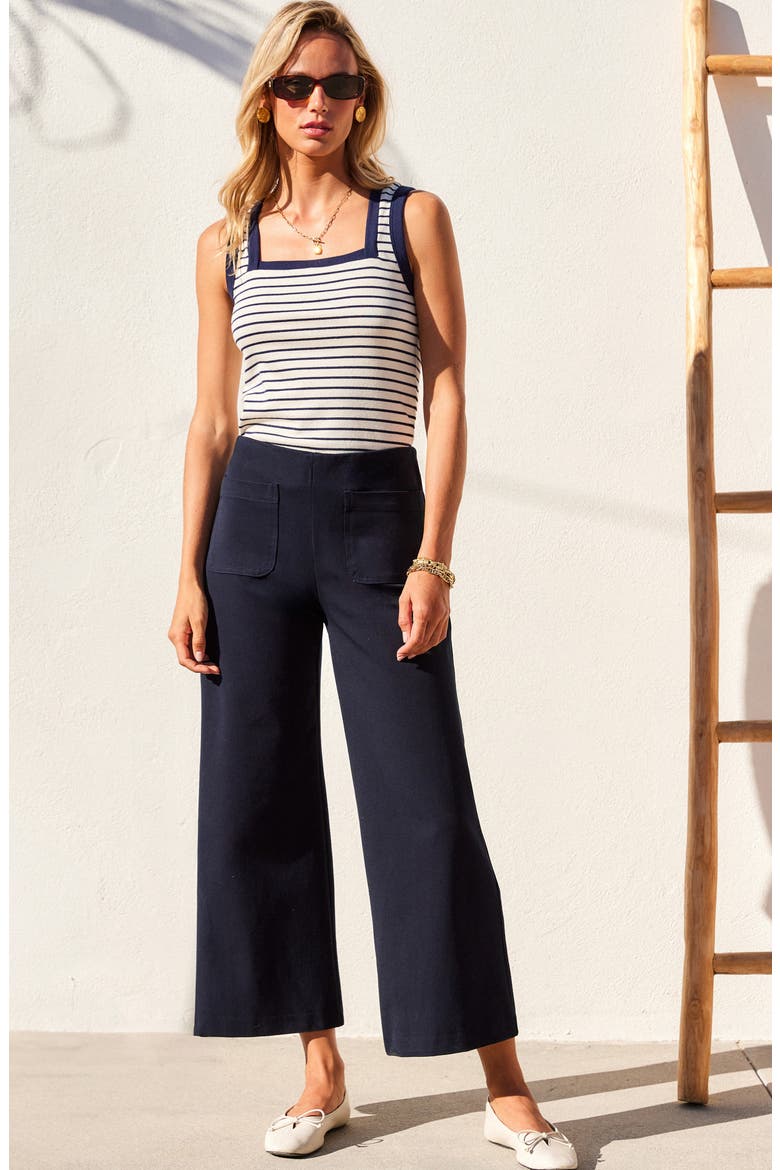 Mindy Stripe Tank, Alternate, color, CREAM/ NAVY