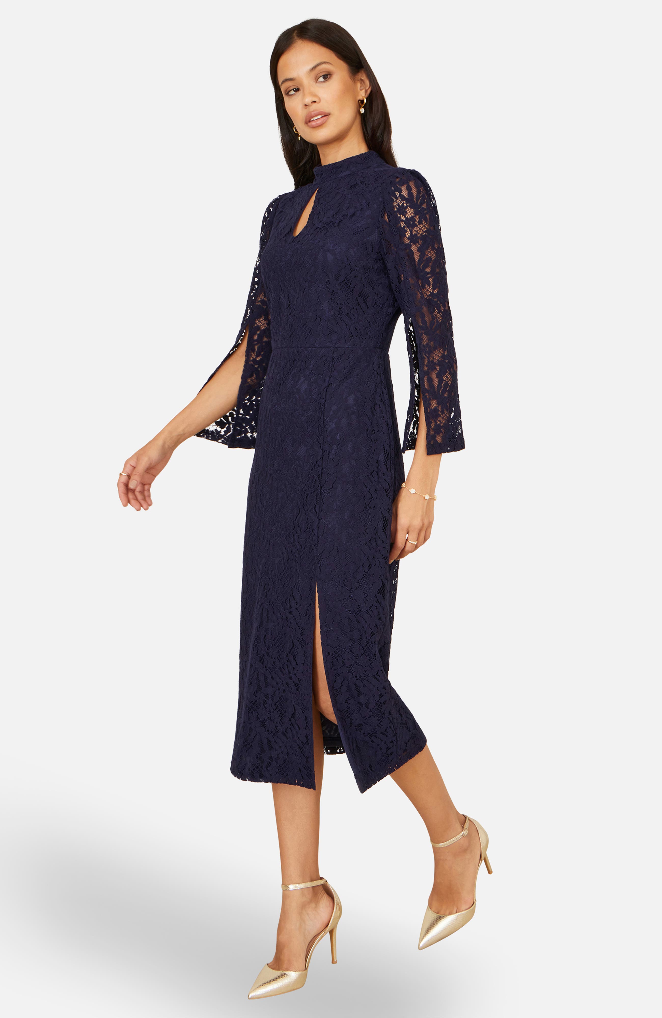 Lace Fitted Midi Dress - image 2