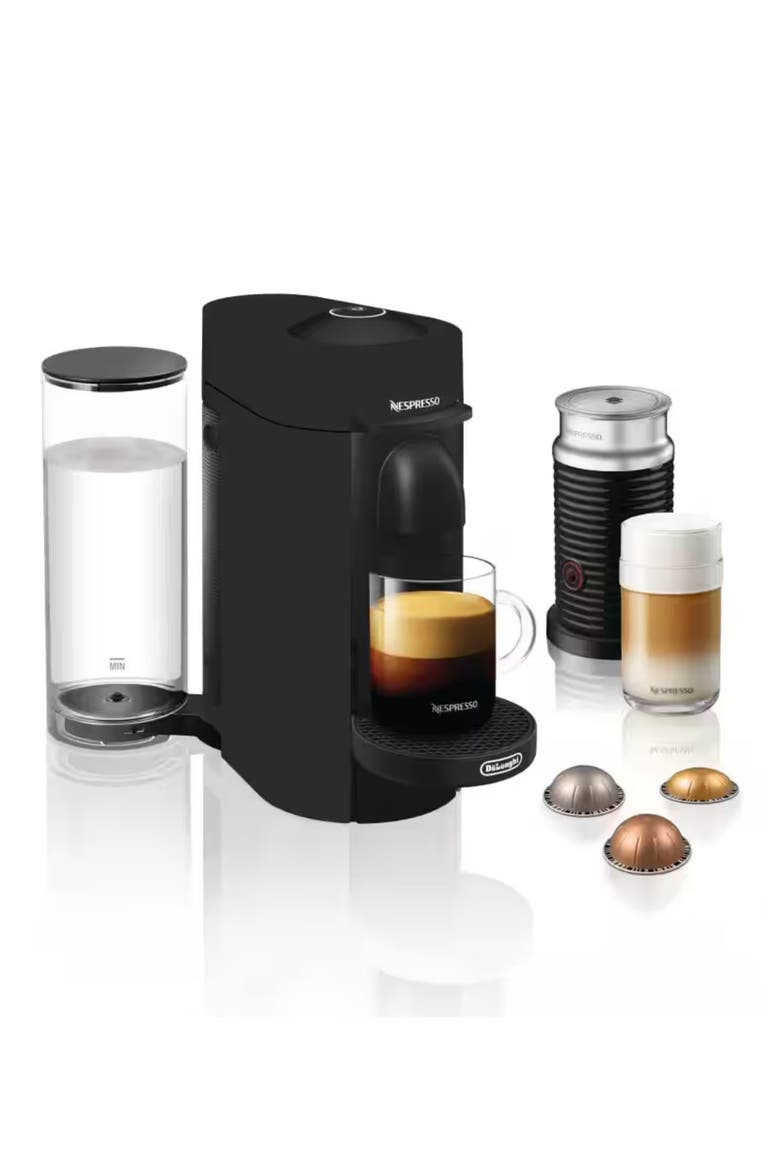 VertuoPlus Coffee Machine & Aeroccino Frother Set, Alternate, color, BLACK