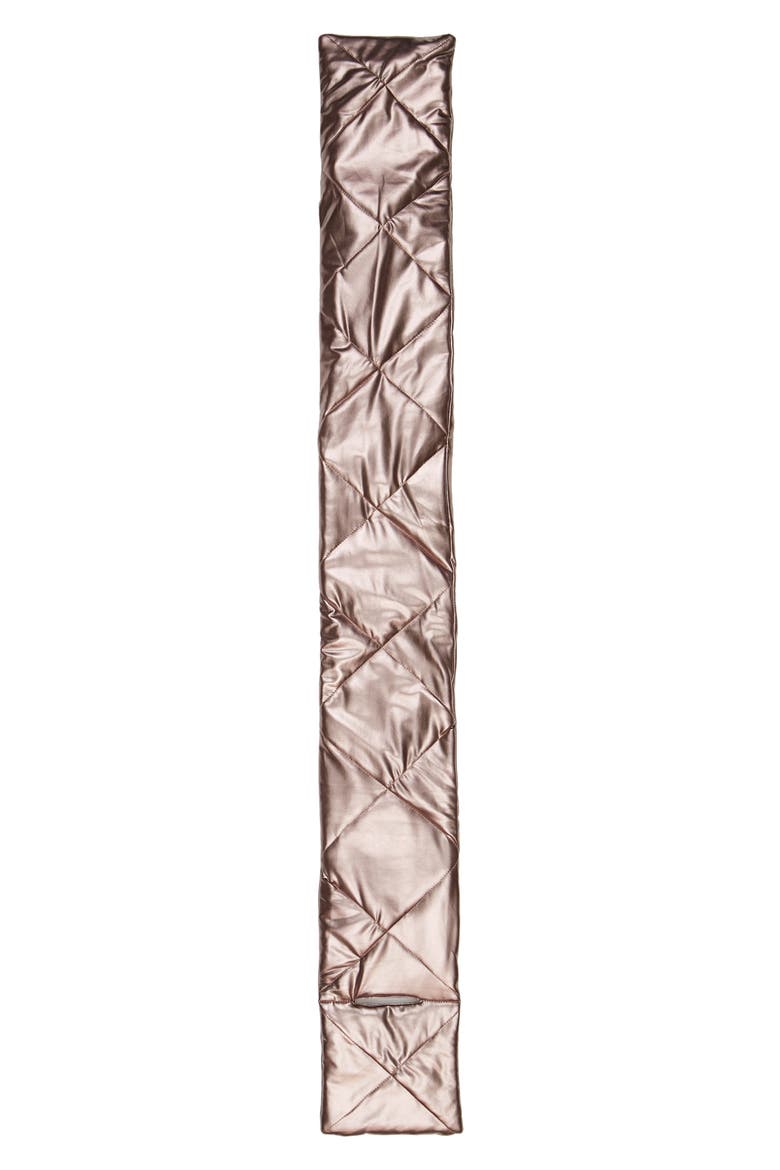 Metallic Puffer Scarf, Alternate, color, WARM PEWTER