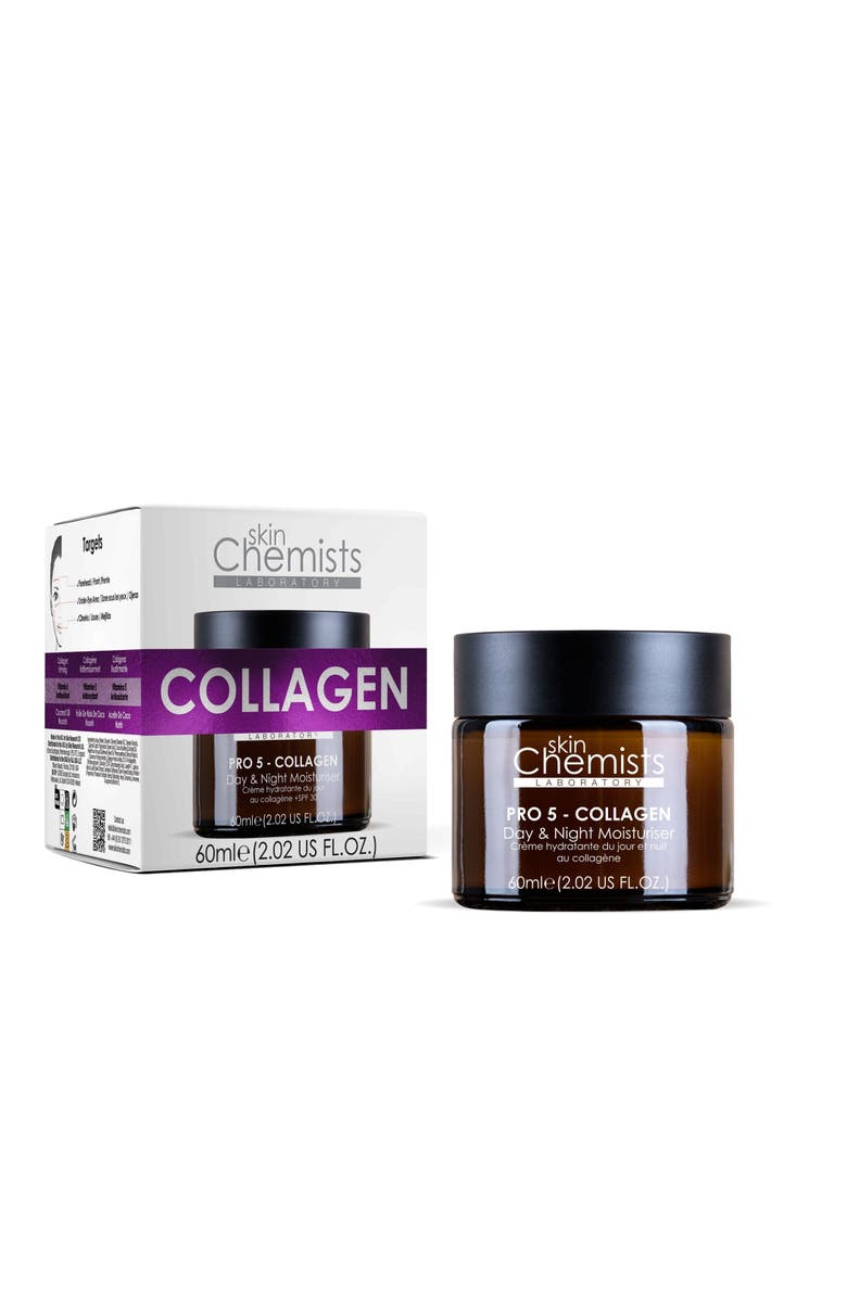 SKINCHEMISTS Pro-5 Collagen Day & Night Moisturiser 60ml x 2 Duo Set, Alternate, color, White