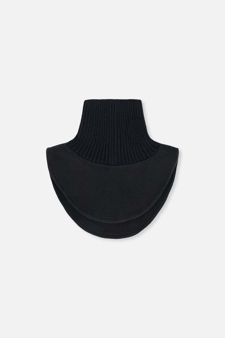 Bib Turtle Knit & Polar Fleece Neckwarmer, Alternate, color, Noir